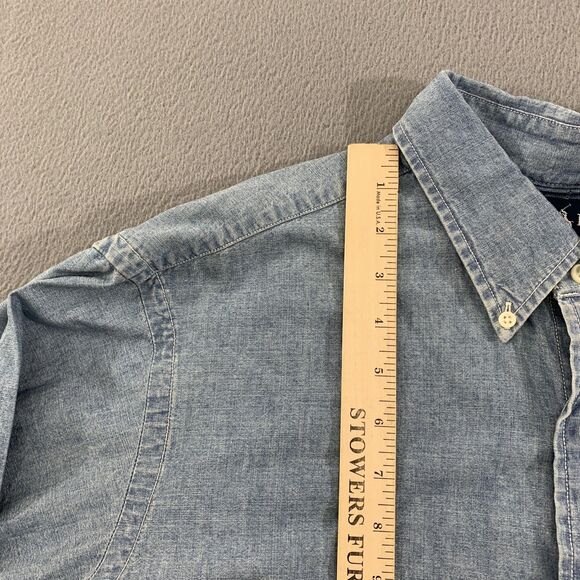Ralph Lauren Shirt Mens XL Denim Classic Fit Button Down Chambray Red Pony Logo - Picture 7 of 16